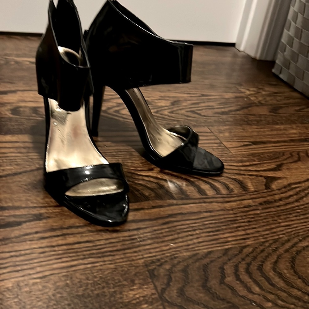 Sexy, black patent leather heels